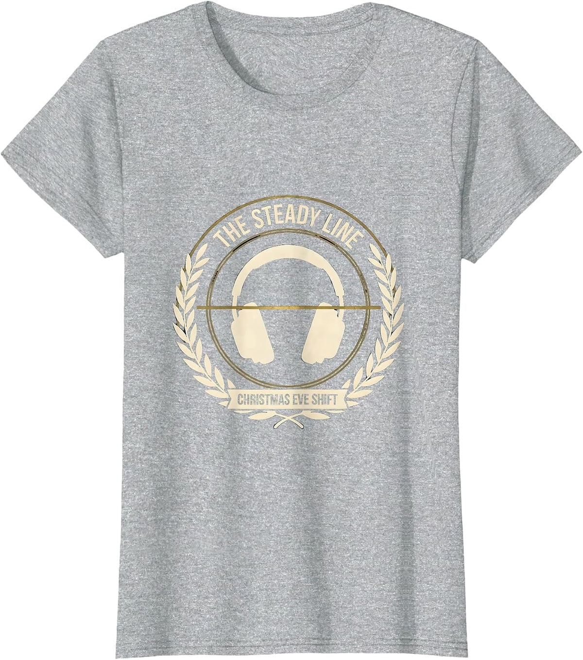 Women's The Steady Line Christmas Eve Shift Funny 911 Dispatcher T-Shirt - Heather Grey