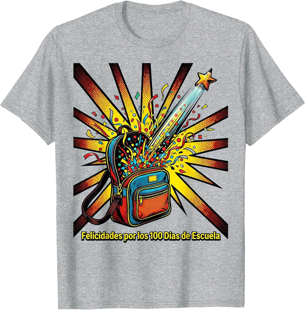 Men's Felicidades por los 100 Días de Escuela Spanish Teacher T-Shirt - Heather Grey
