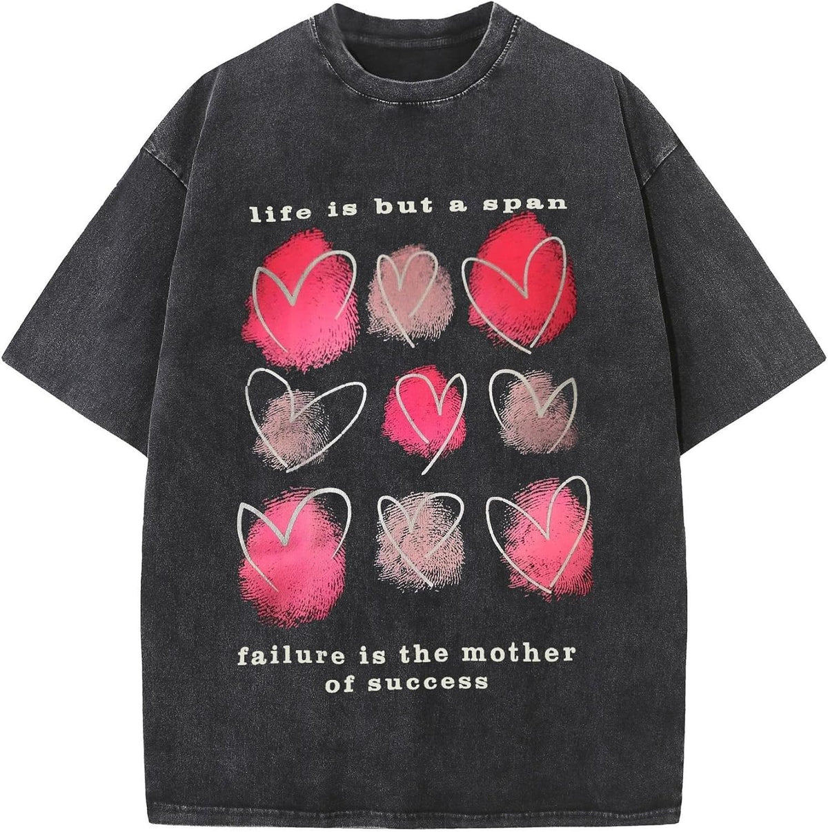 Y2K Vintage Hip-hop T-Shirt Made of Pure Cotton, Loose Fitting, Men's and Women's Short Sleeves - Black5