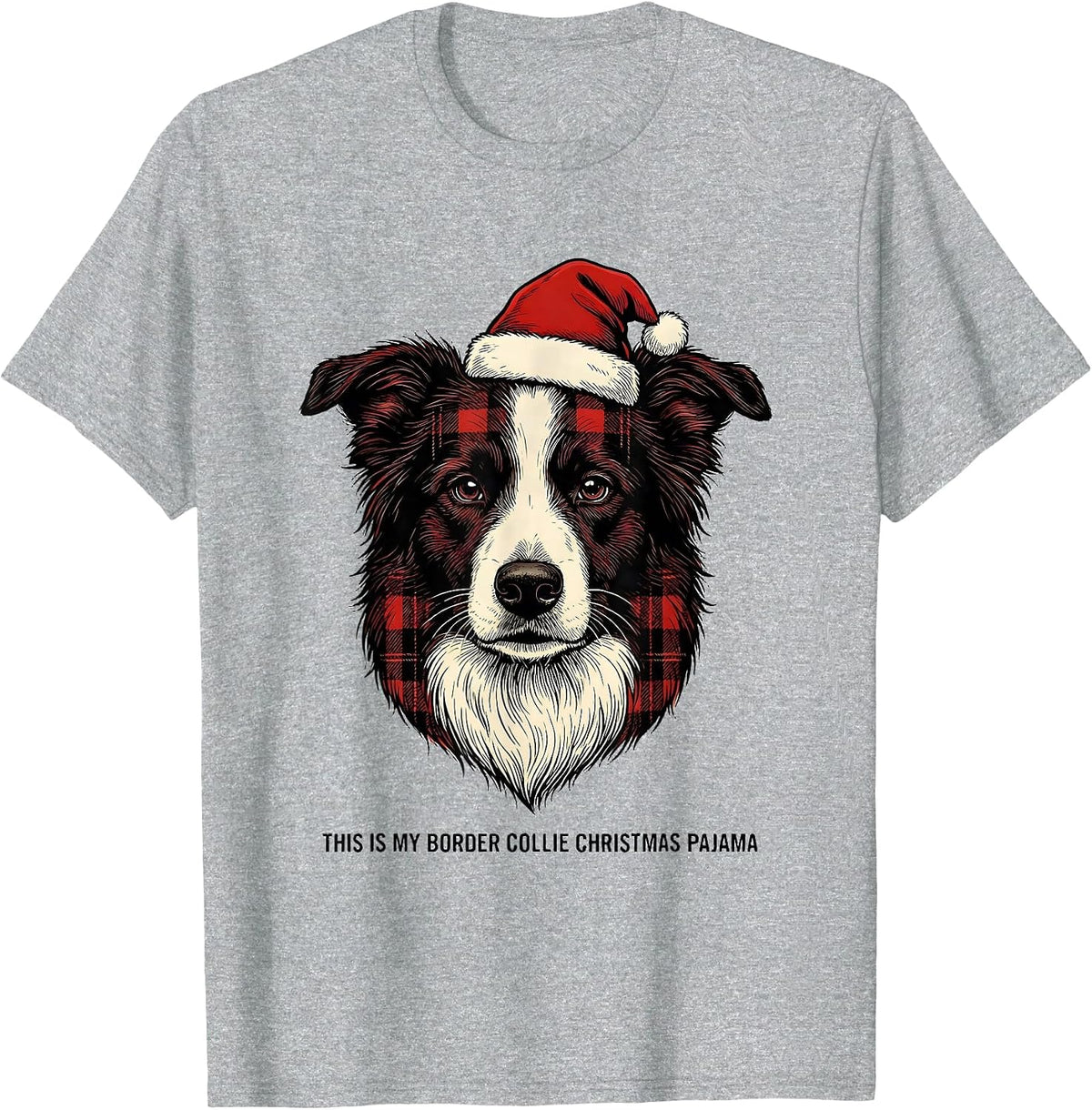 Men's This Is My Border Collie Christmas Pajama Dog Lover T-Shirt - Heather Grey