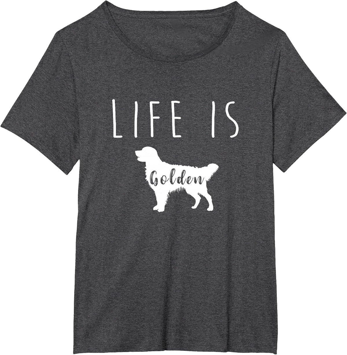 Golden Retriever Dog Life is Golden T Shirt T-Shirt - Dark Heather Grey