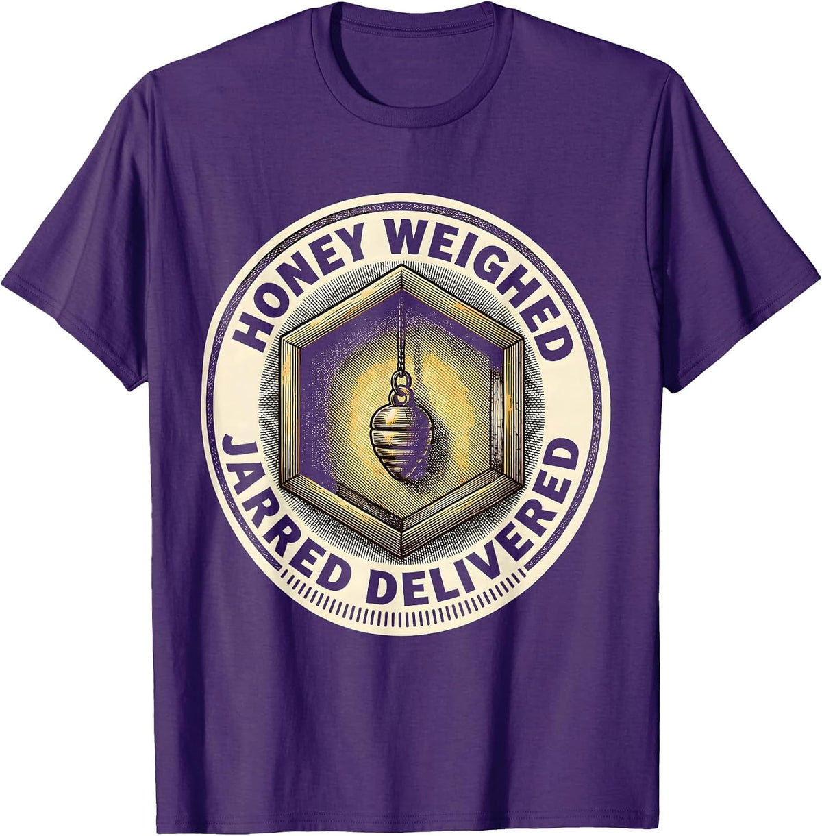 Men's Honey Weighed Jarred Delivered Funny Beekeeper Beekeeping T-Shirt - Purple