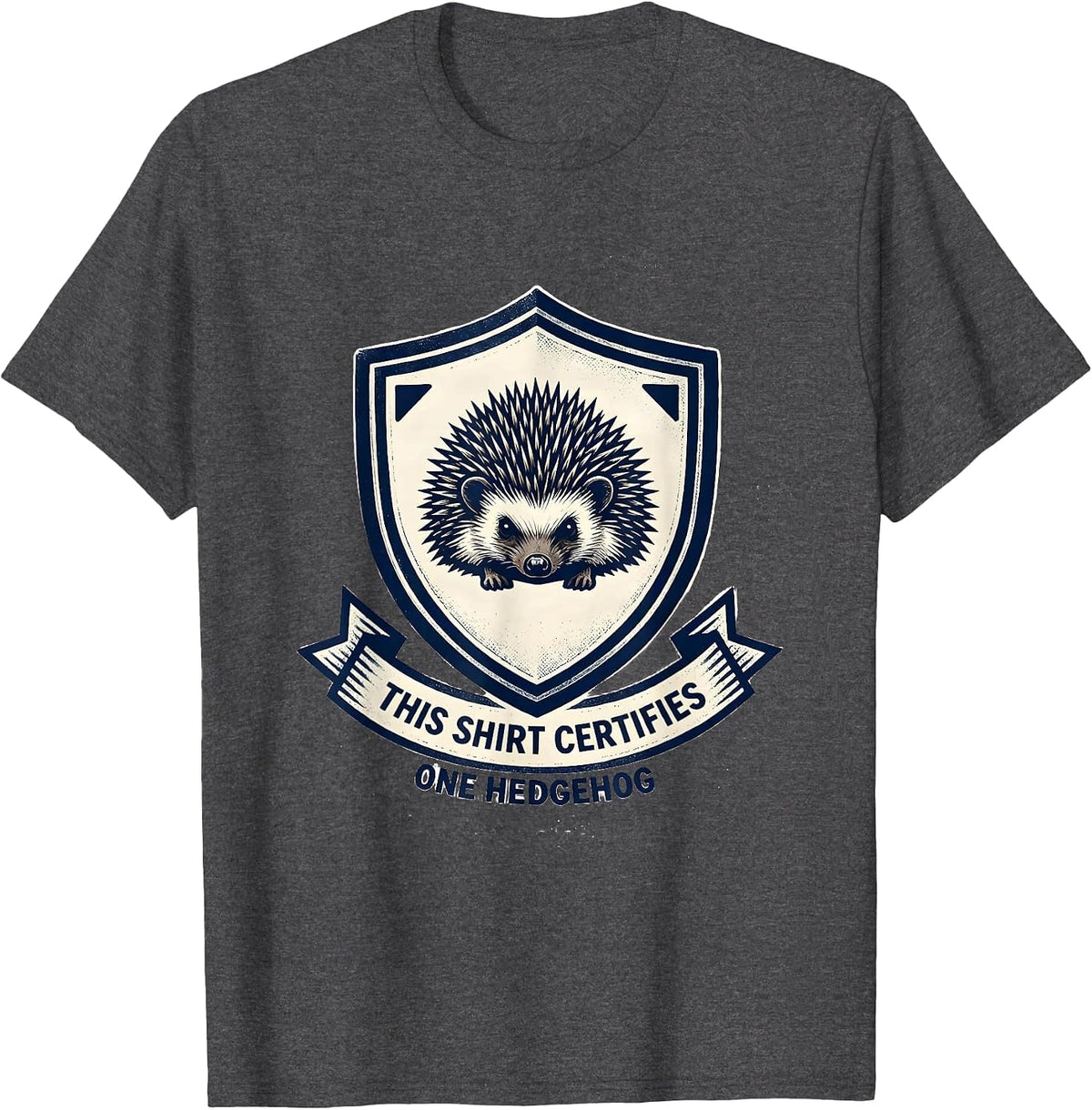 Men's This Shirt Certifies One Hedgehog Funny Lazy Halloween T-Shirt - Dark Heather Grey