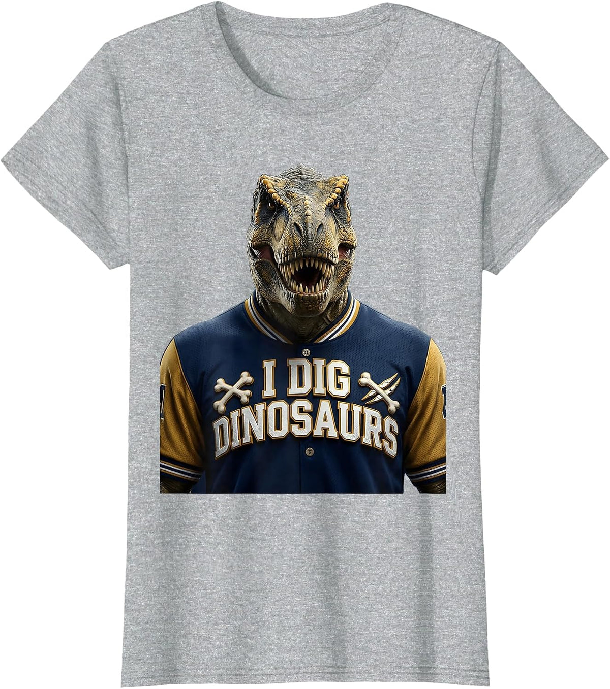 I Dig Dinosaurs Boys Dino Lover Design T-Shirt - Heather Grey