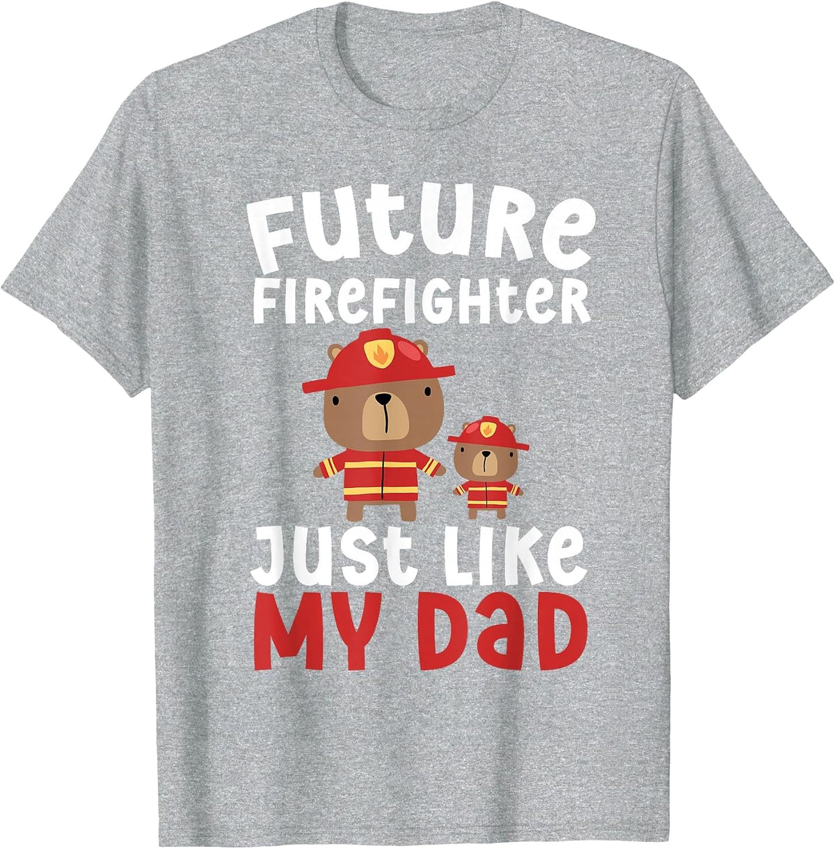 Future Firefighter Firefighting Boy Future Fireman Kids T-Shirt - Heather Grey