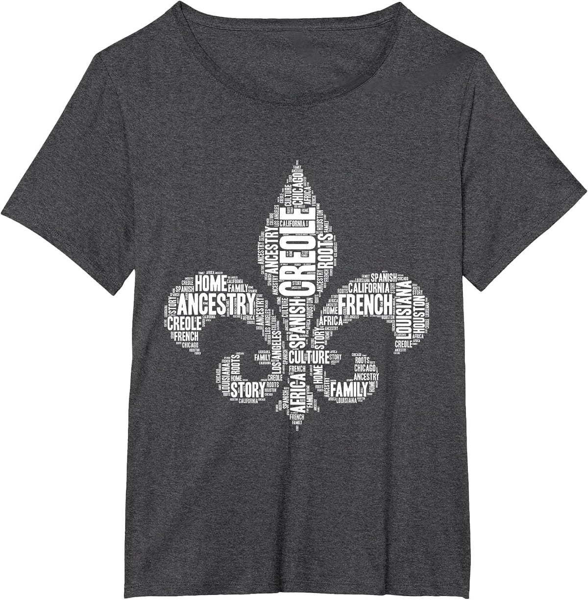 Creole Fleur De Lis T-Shirt T-Shirt - Dark Heather Grey