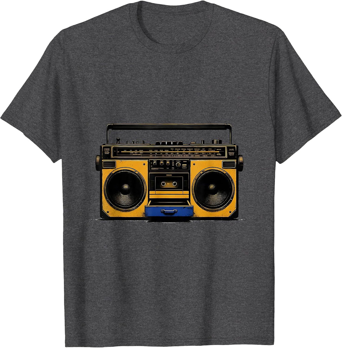 Boombox Toolbox Hip Hop 80s 90s Nostalgia T-Shirt - Dark Heather Grey