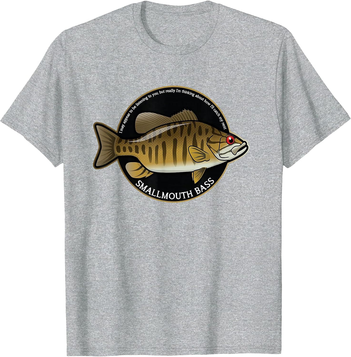 Funny Smallmouth Bass T-Shirt - Heather Grey