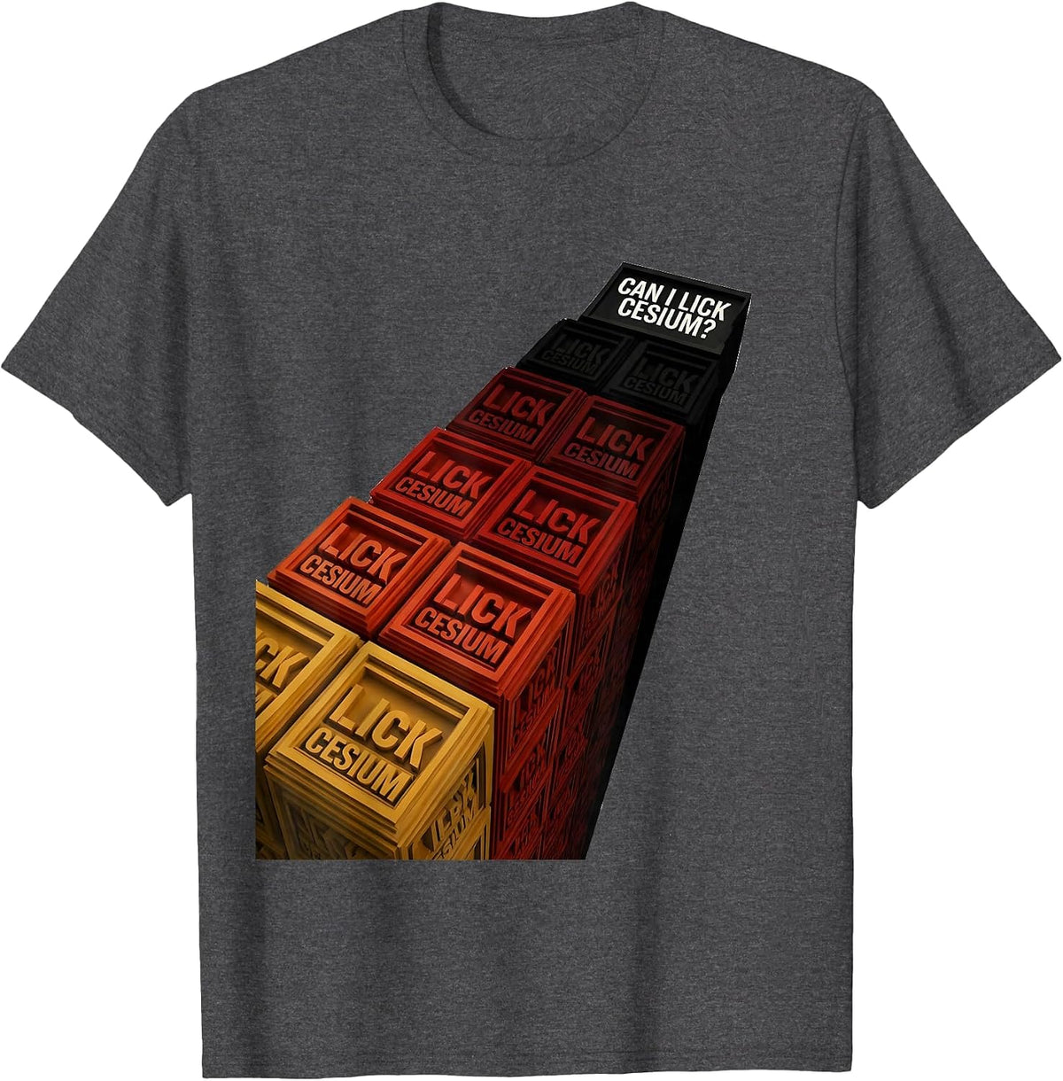 Men's Can I Lick Cesium Funny Periodic Table Science Teacher Gift T-Shirt - Dark Heather Grey