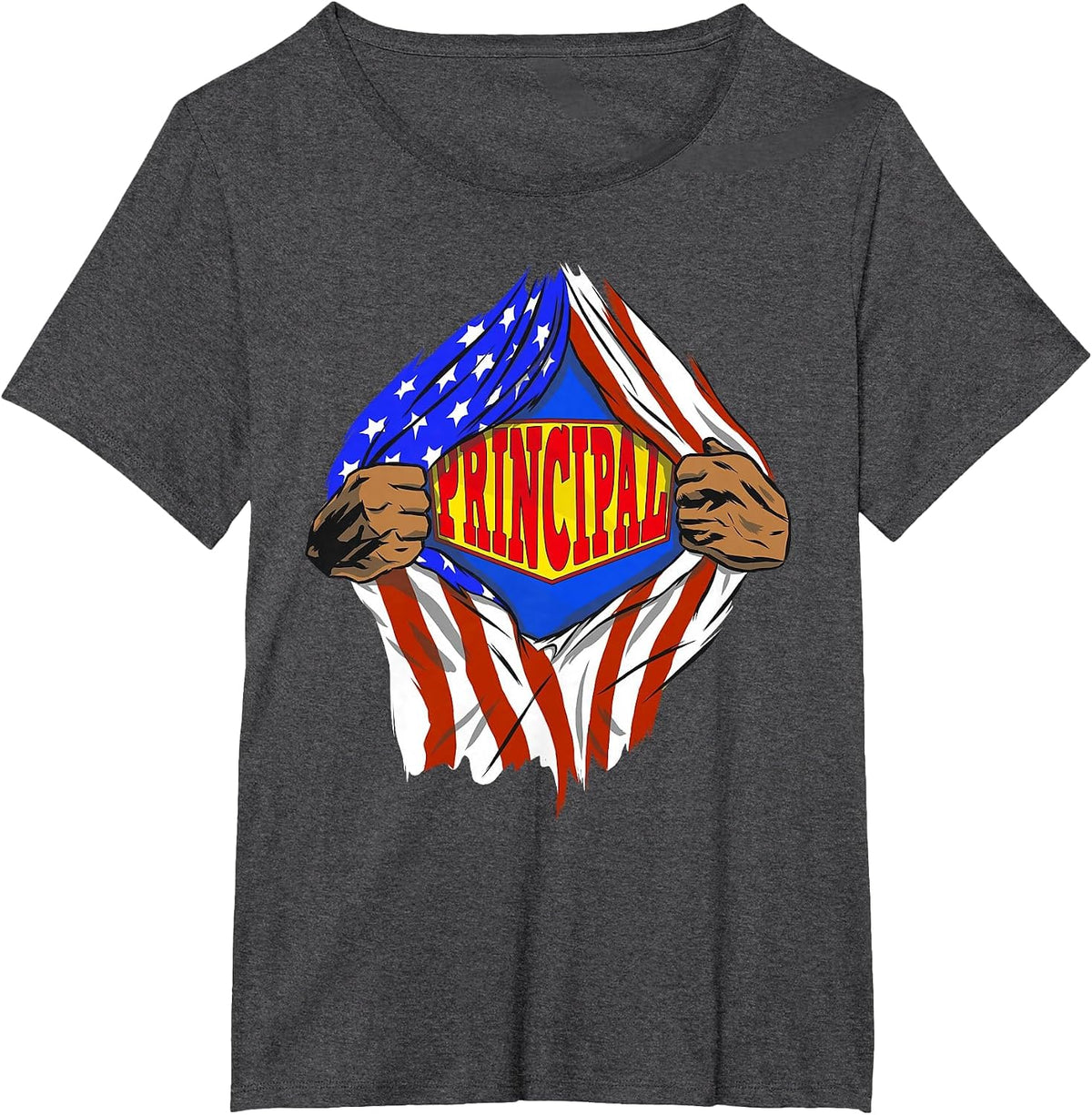 Funny Super Principal Hero Job T-Shirt - Dark Heather Grey