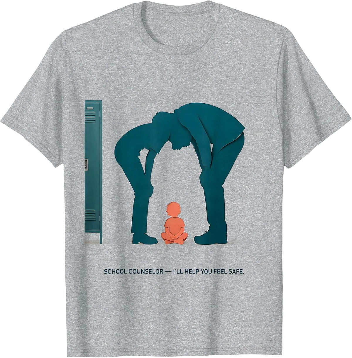 Men's School Counselor — I’ll Help You Feel Safe Support Staff T-Shirt - Heather Grey
