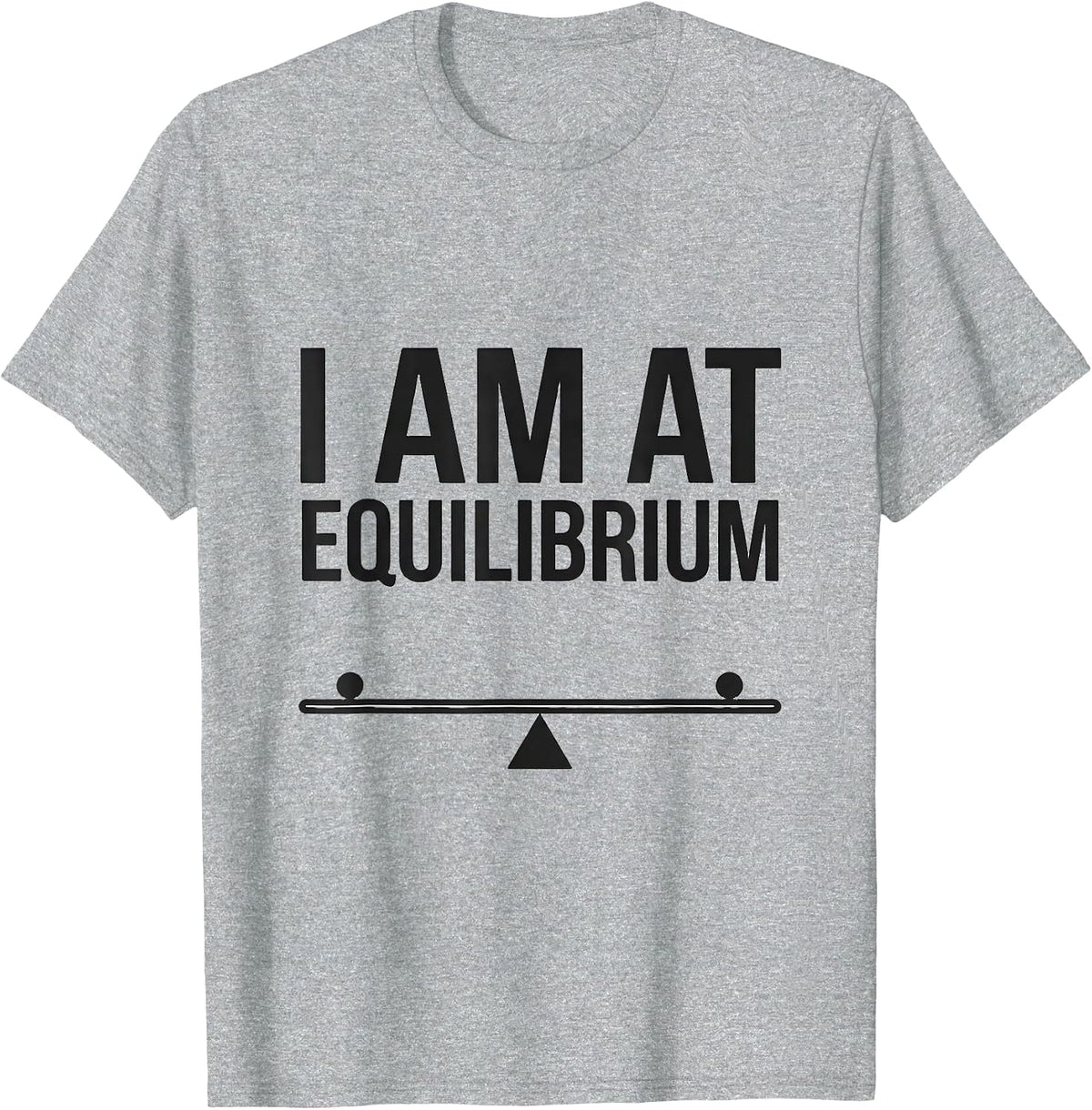 Men's I Am At Equilibrium Funny Physics Pun Humor T-Shirt - Heather Grey
