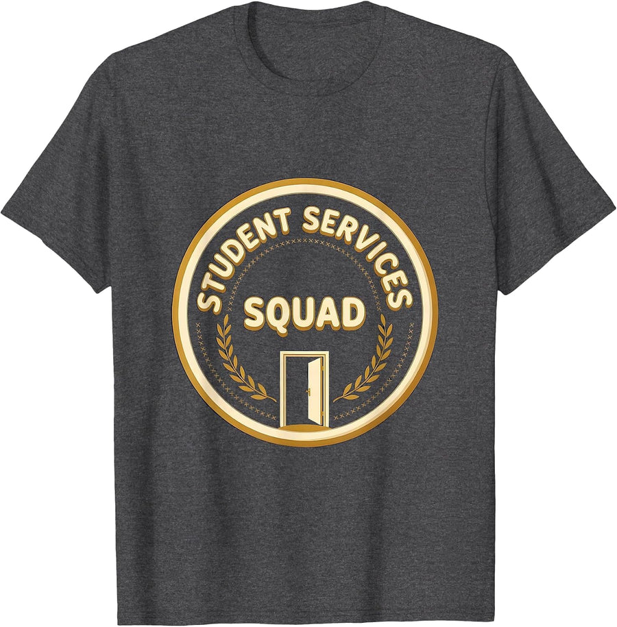 Men's Student Services Squad Groovy Retro School Counselor T-Shirt - Dark Heather Grey