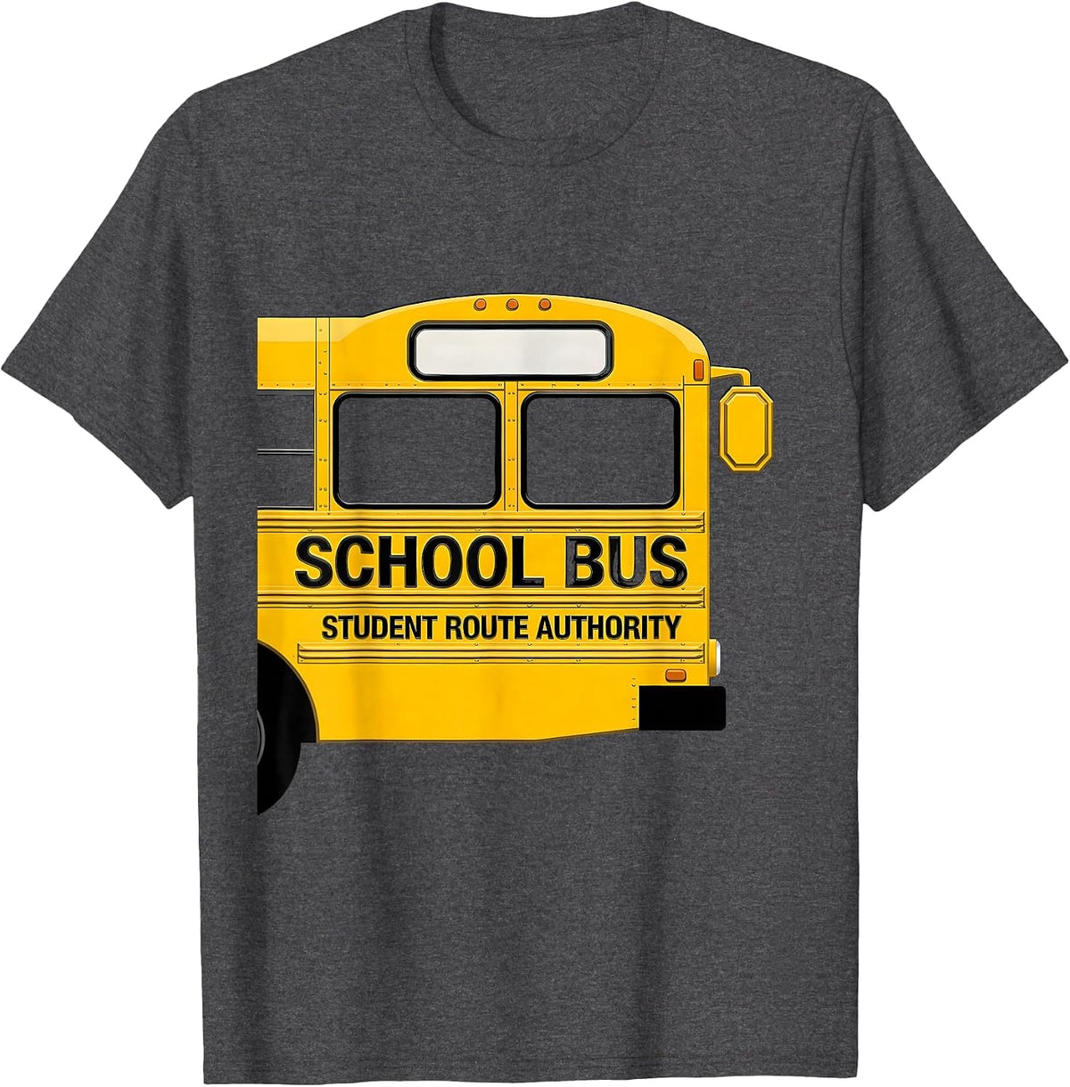School Bus Student Route Authority Funny School Bus Driver T-Shirt - Dark Heather Grey