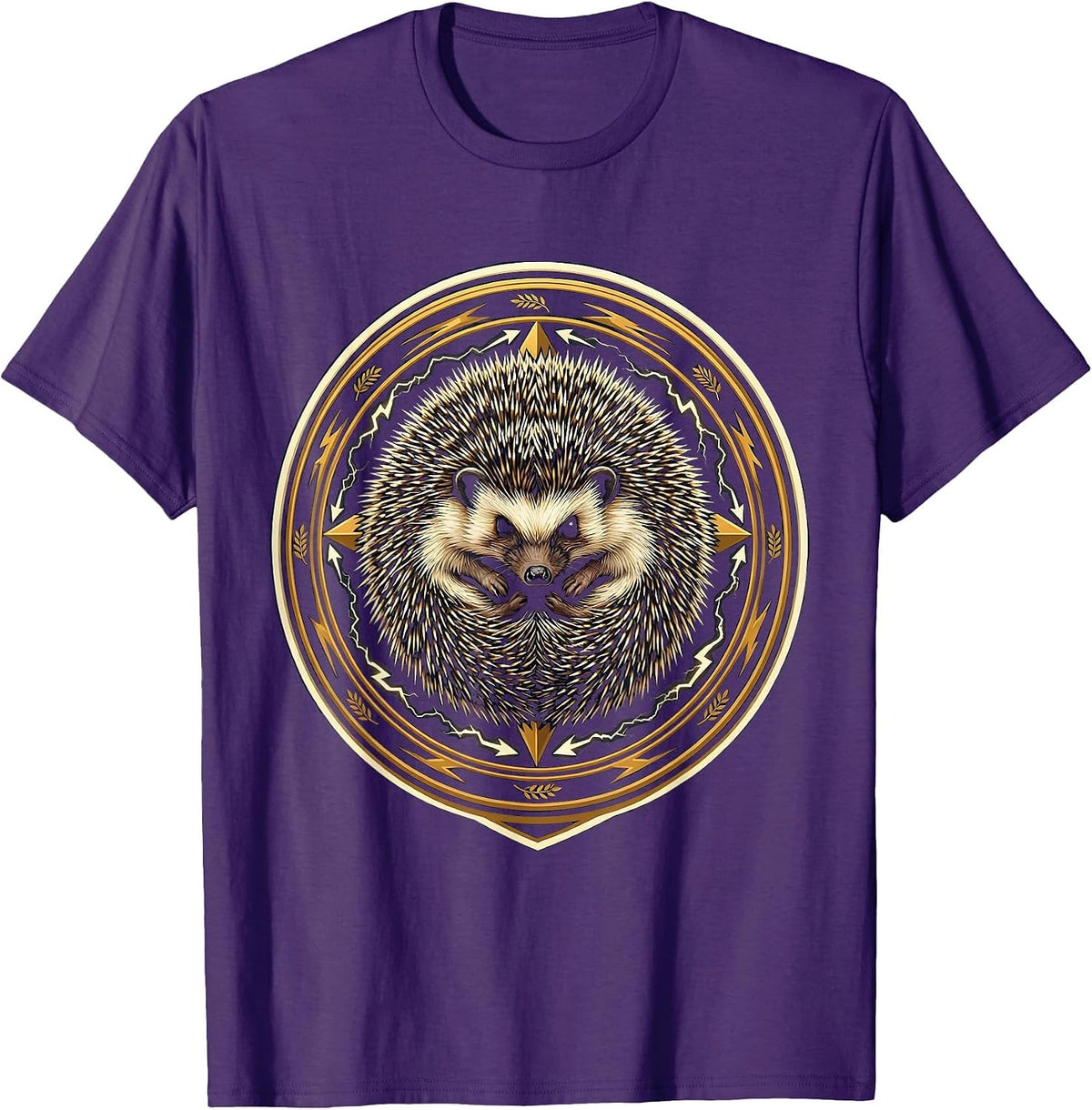 Men's Hedgehog We Do Not Care Club Graphic T-Shirt - Purple