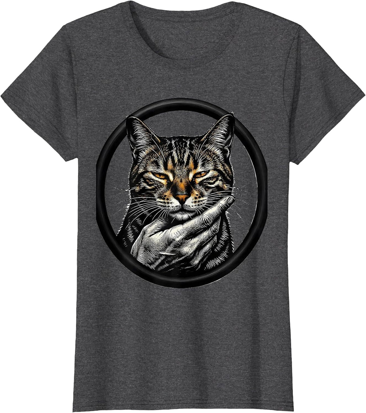Women's Bengal Cat Chin Scratch Lover Graphic T-Shirt - Dark Heather Grey
