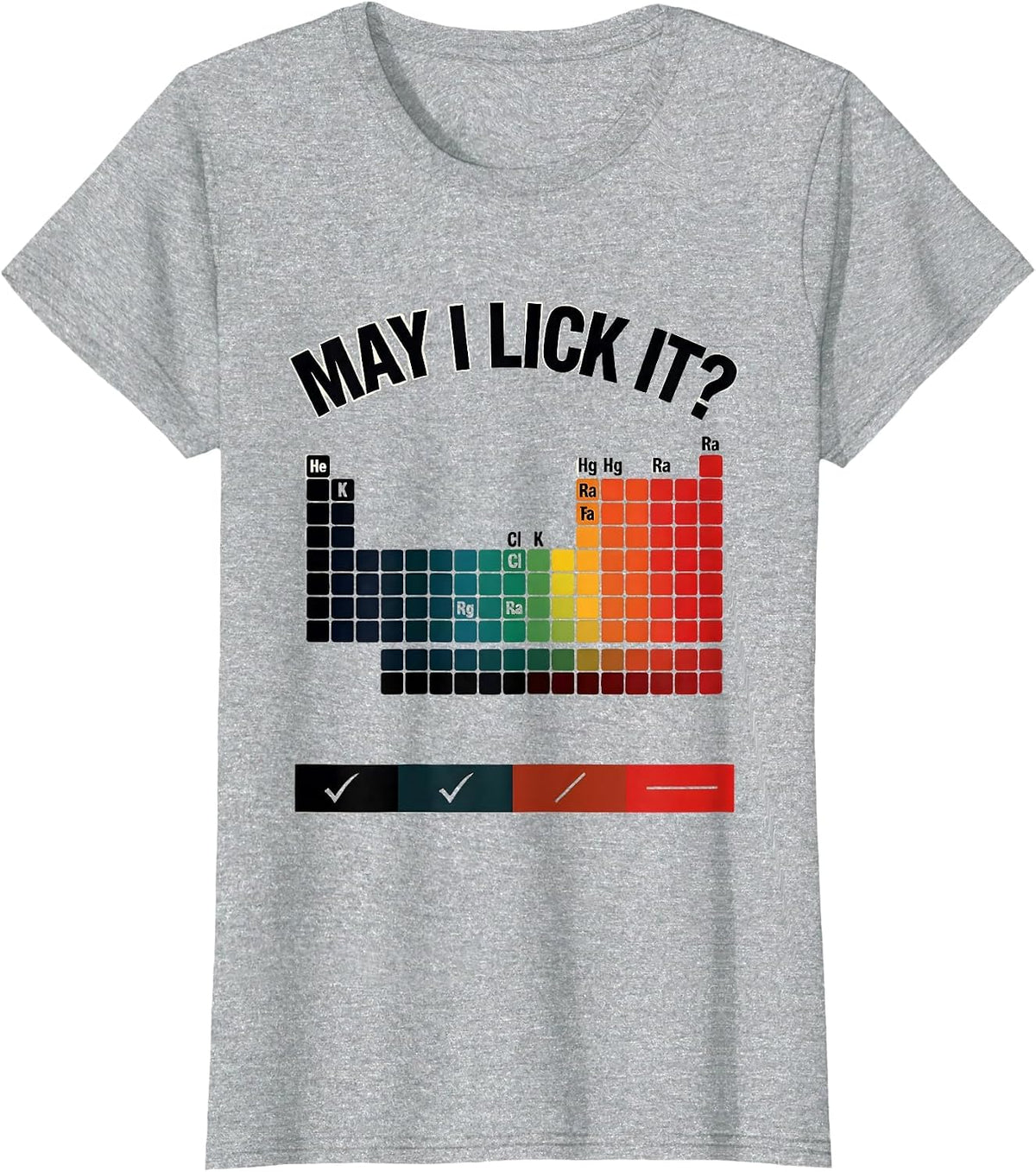 May I Lick It Funny Periodic Table Science Teacher Humor T-Shirt - Heather Grey
