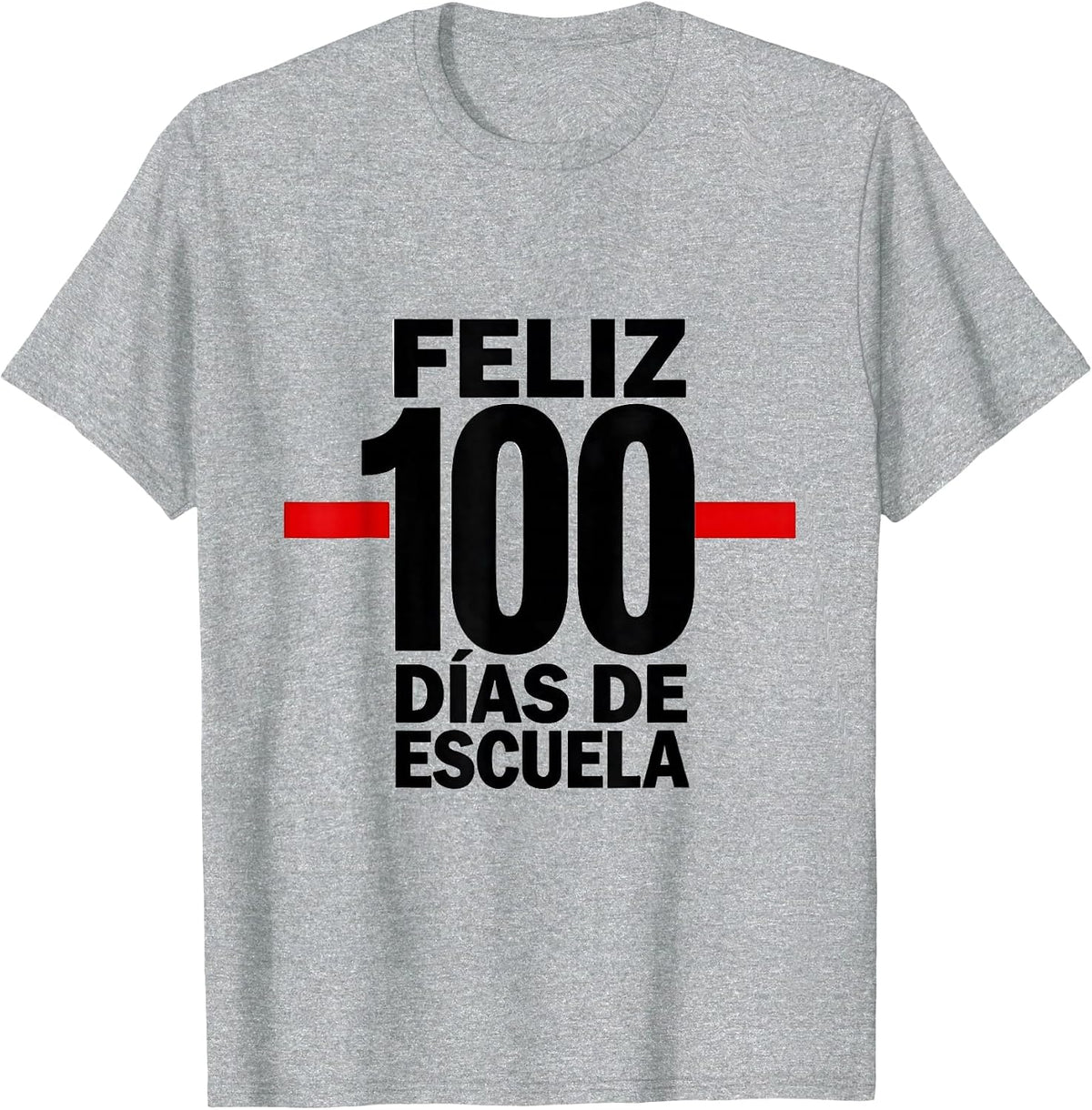 Men's Feliz 100 Días de Escuela Minimalist Spanish Teacher 100th T-Shirt - Heather Grey