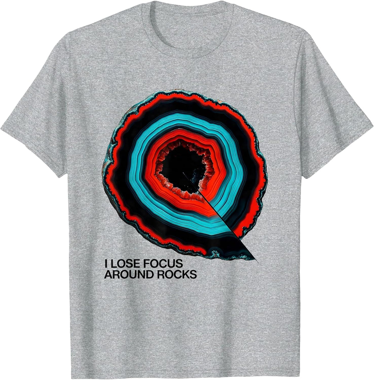 Men's I Lose Focus Around Rocks Funny Geologist Rock Collector T-Shirt - Heather Grey