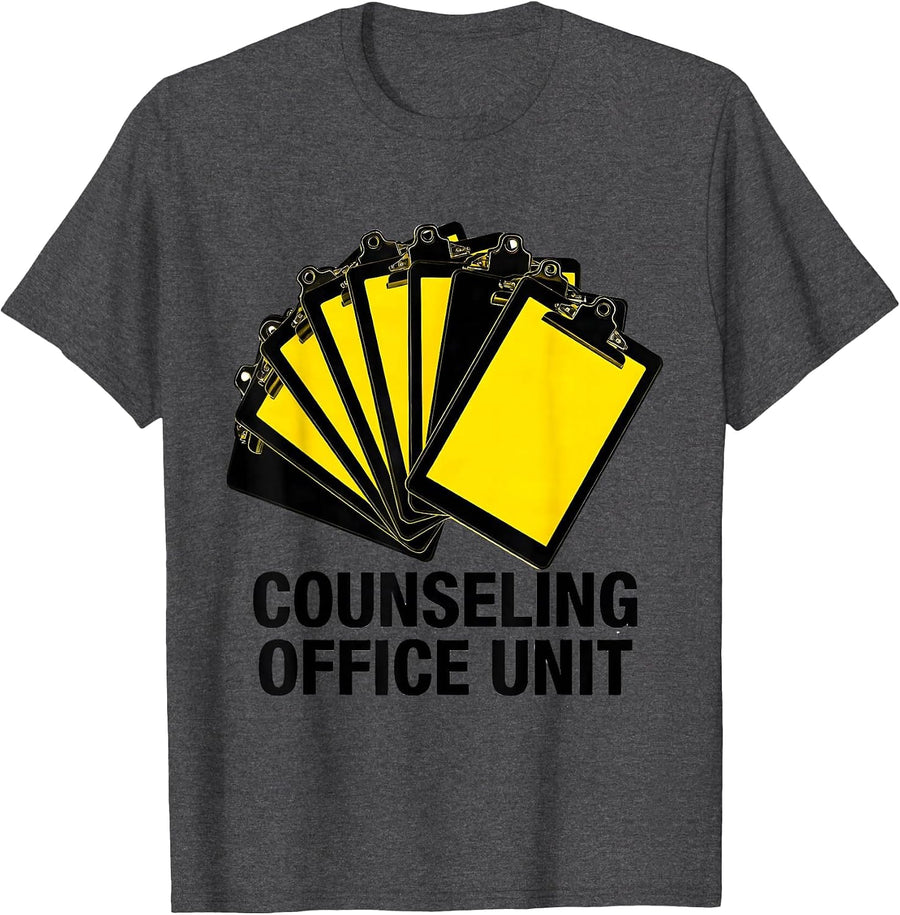 Men's Counseling Office Unit Retro Groovy School Counselor Humor T-Shirt - Dark Heather Grey