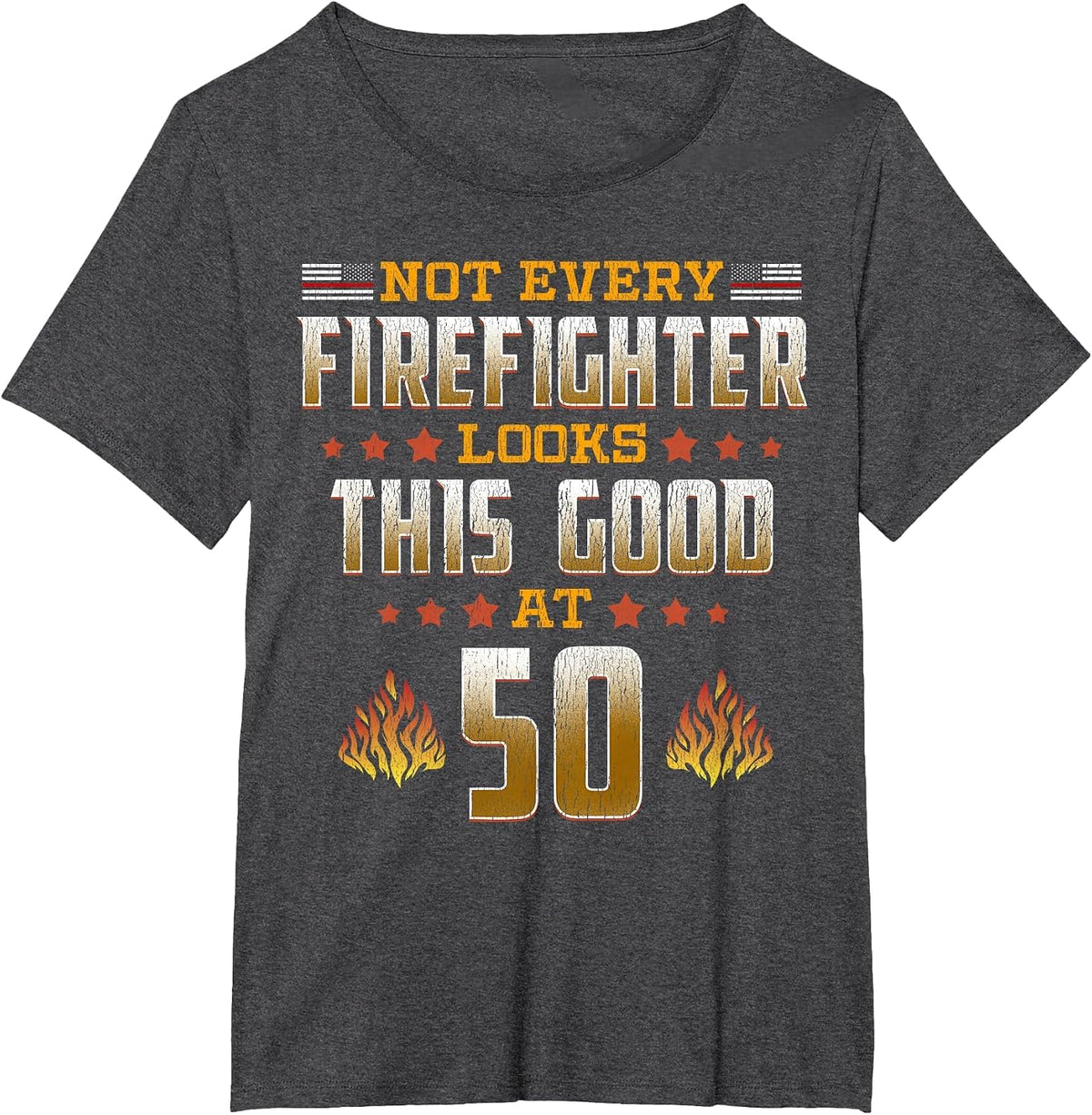 Fireman 50th Birthday T-Shirt - Dark Heather Grey