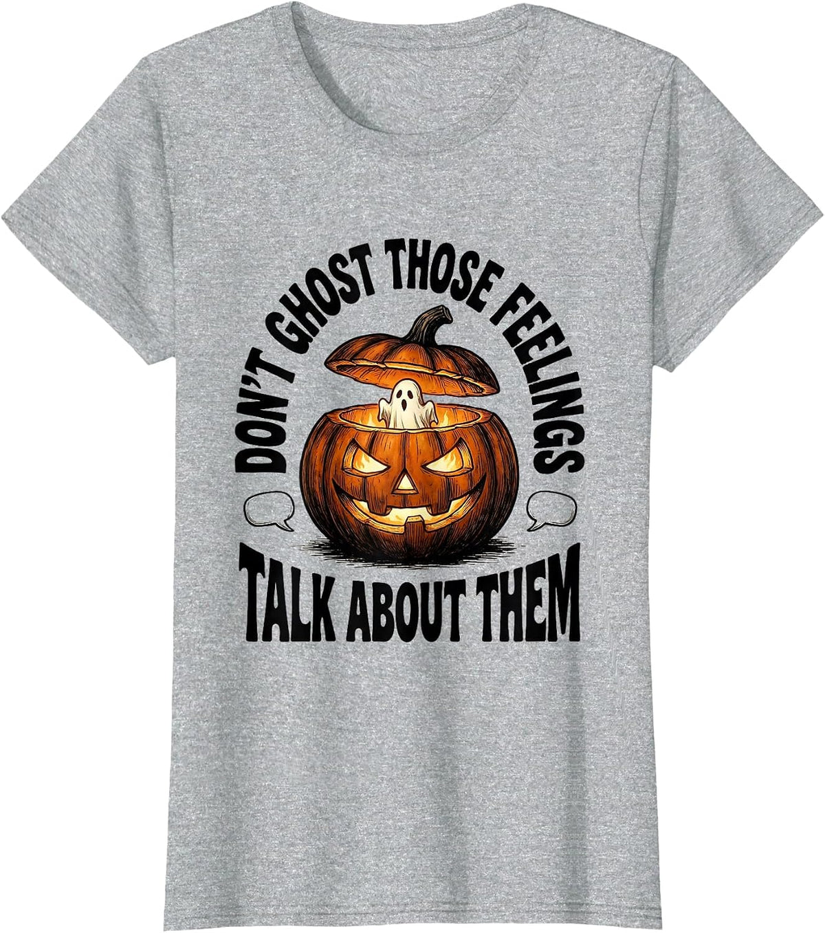 Don't Ghost Those Feelings Talk About Them School Counselor T-Shirt - Heather Grey