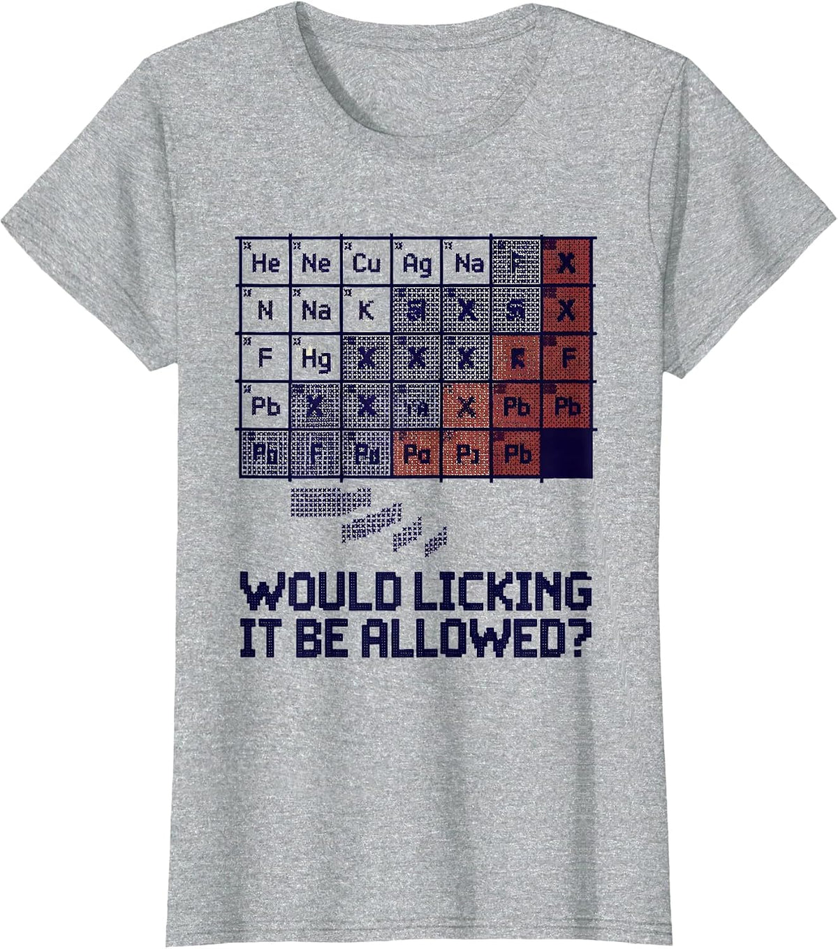 Would Licking It Be Allowed? Funny Periodic Table Chemistry T-Shirt - Heather Grey