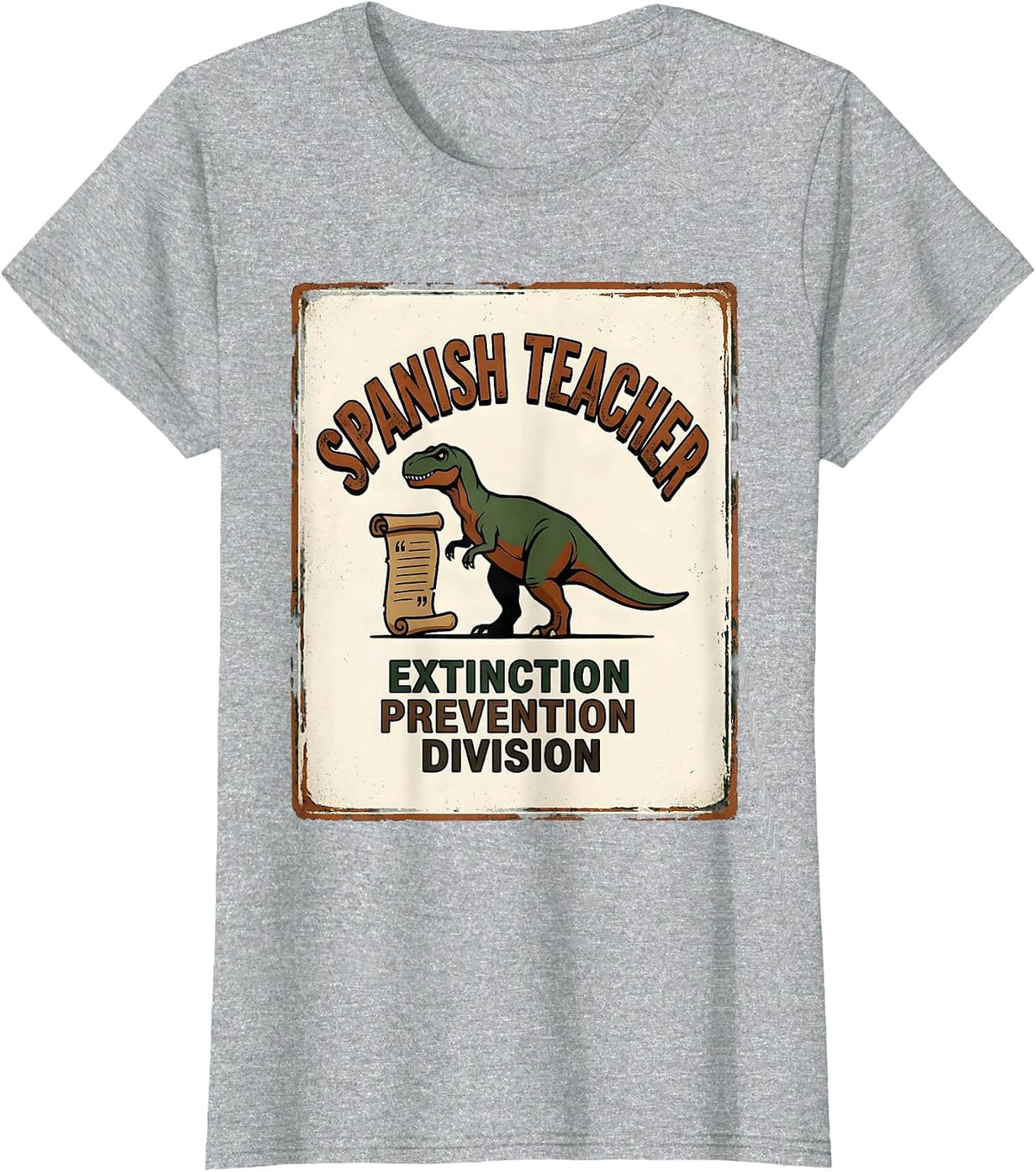 Women's Spanish Teacher, Extinction Prevention Division Vintage T-Shirt - Heather Grey