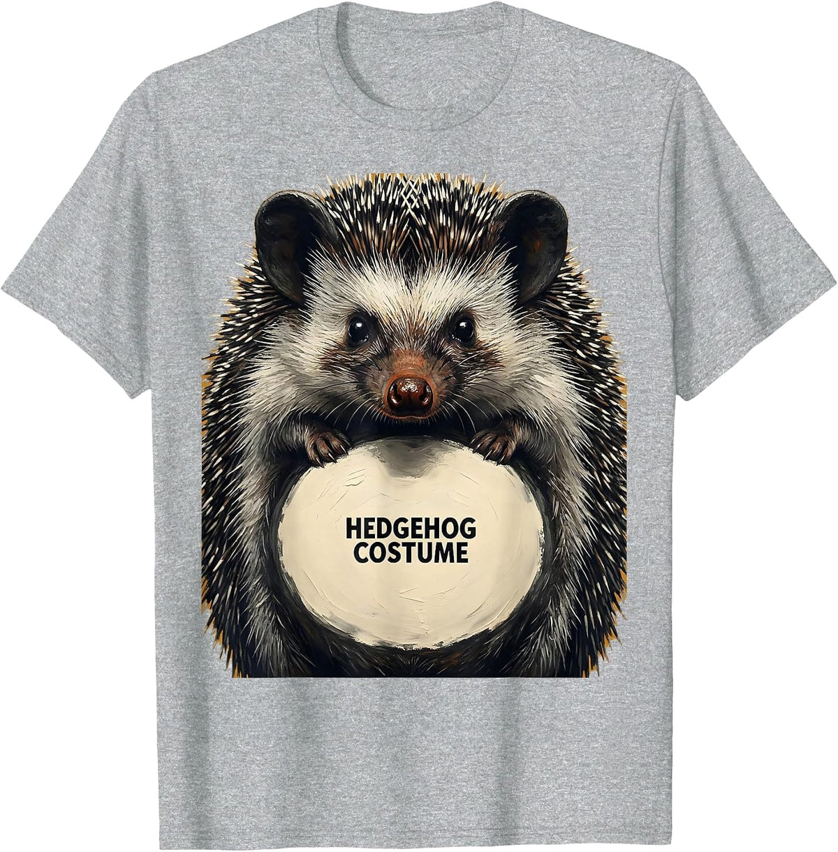 Men's Hedgehog Costume Funny Animal Halloween Party Costume T-Shirt - Heather Grey