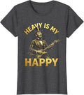 Women's Heavy Is My Happy Metal Music Design T-Shirt - Dark Heather Grey