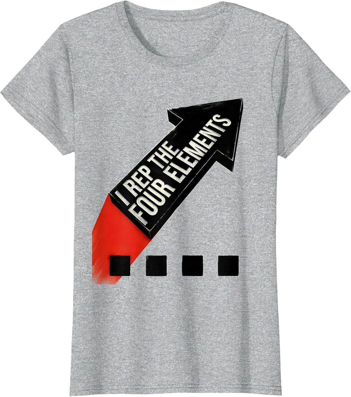 Women's I Rep The Four Elements Constructivist Graffiti Hip Hop Rap T-Shirt - Heather Grey