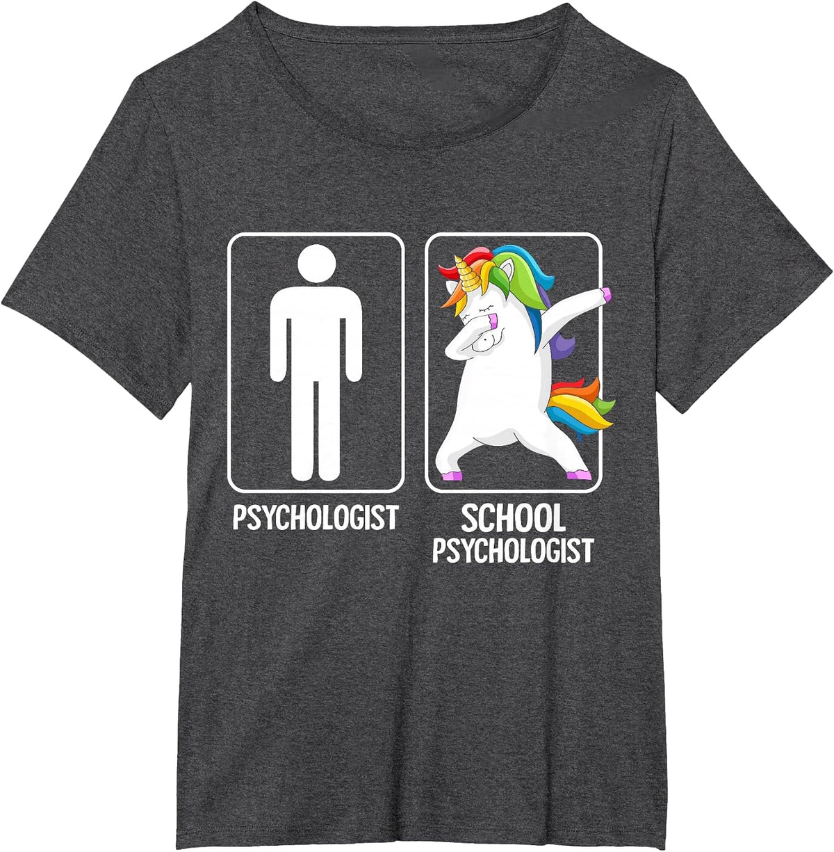 Unicorn Psychologist School Psychology Back to School T-Shirt - Dark Heather Grey