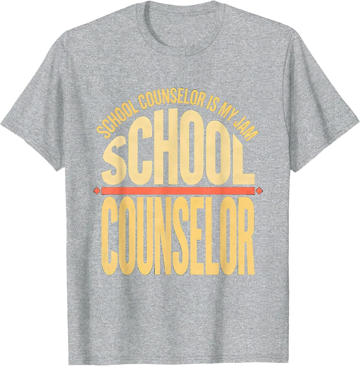 Men's School Counselor Is My Jam Groovy Retro Workplace Pride T-Shirt - Heather Grey