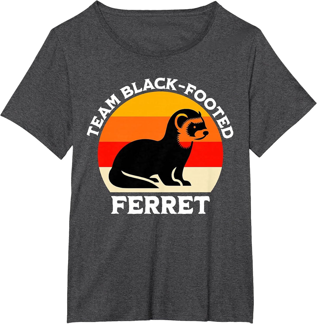 Black Footed Ferret Team Iltis T-Shirt - Dark Heather Grey