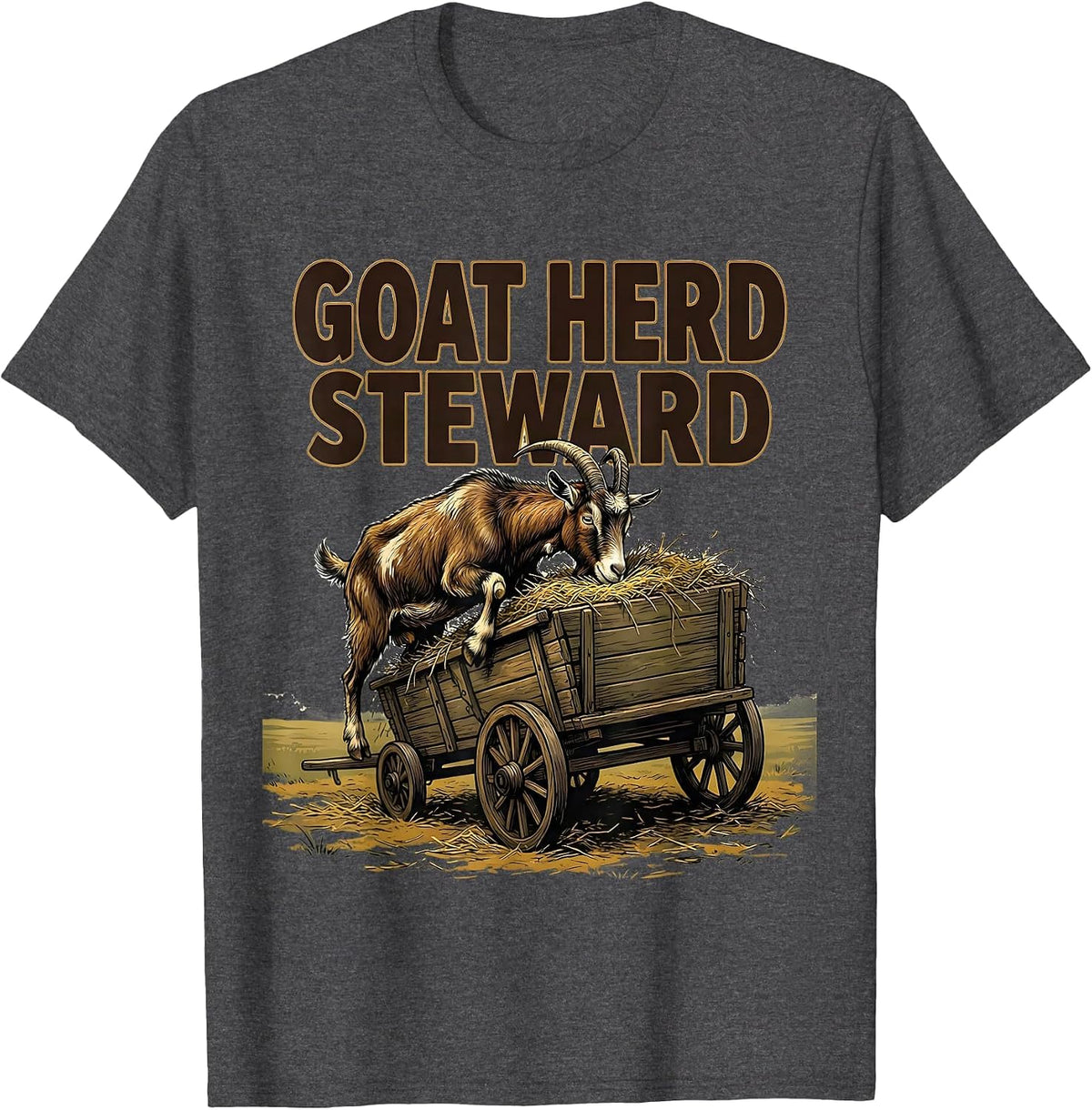 Men's Goat Herd Steward Funny Goat Farmer Owner Gift T-Shirt - Dark Heather Grey