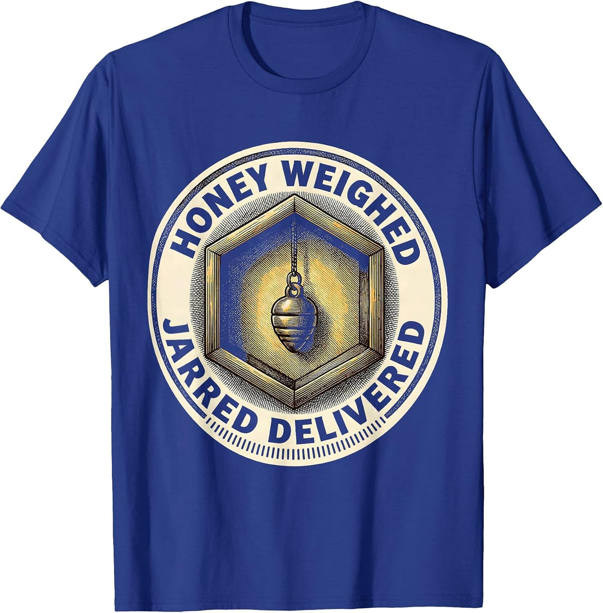 Men's Honey Weighed Jarred Delivered Funny Beekeeper Beekeeping T-Shirt - Royal Blue