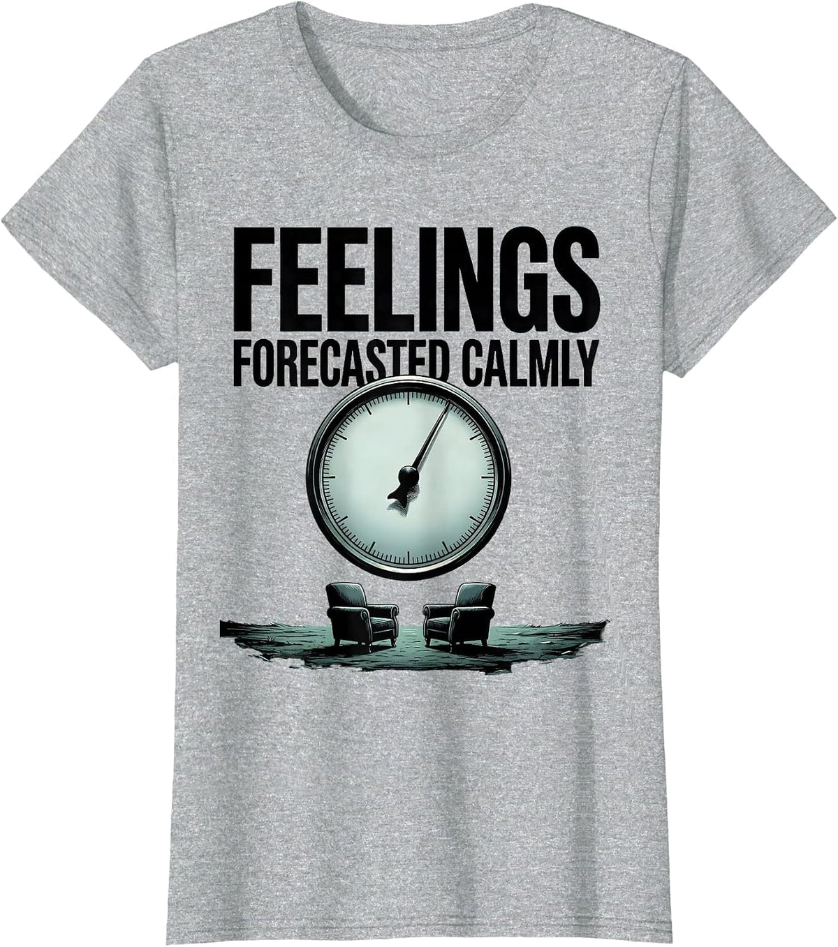 Feelings, Forecasted Calmly Groovy Retro School Counselor T-Shirt - Heather Grey