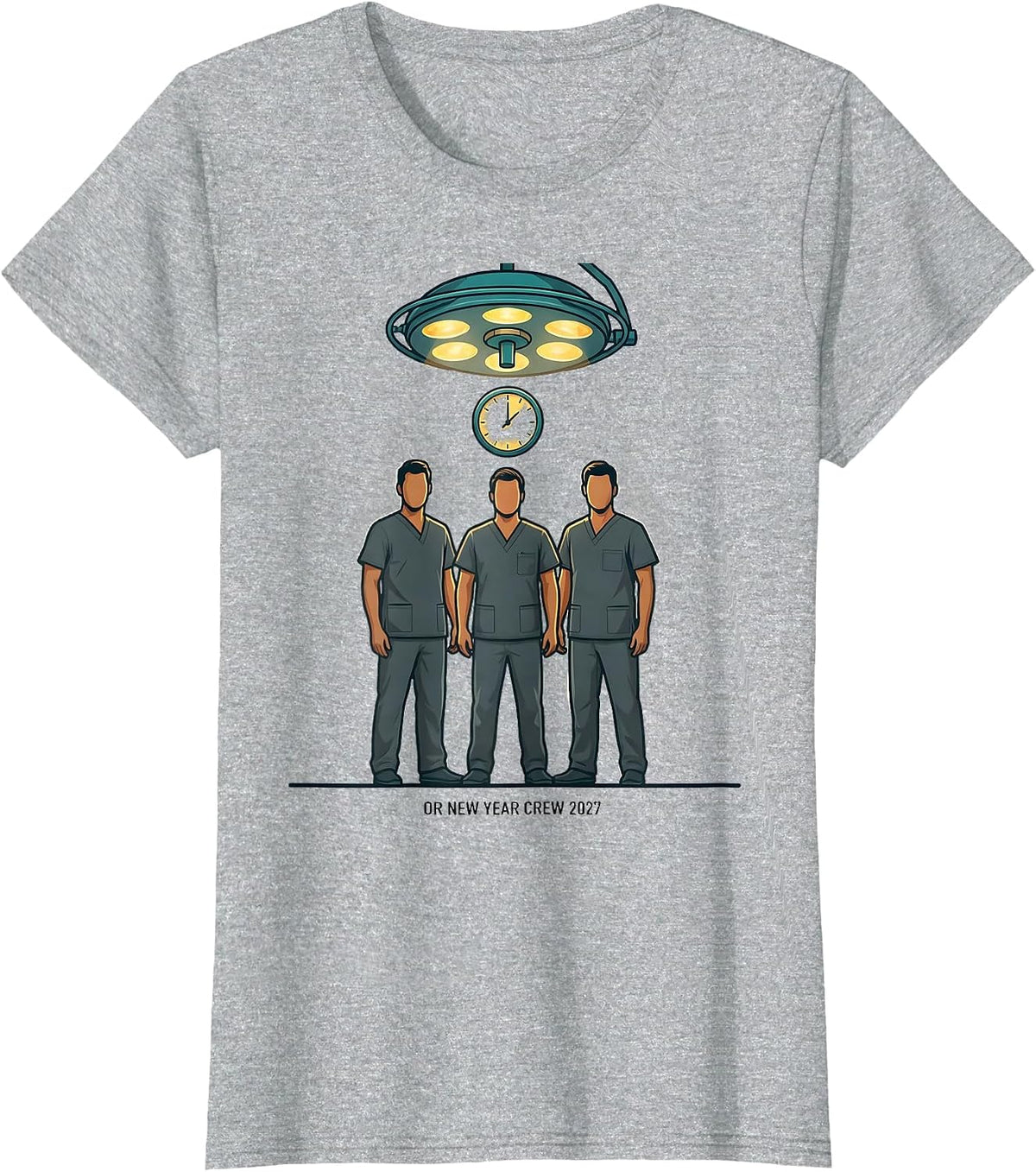 OR New Year Crew 2027 Funny Nurse Squad New Years Eve Party T-Shirt - Heather Grey