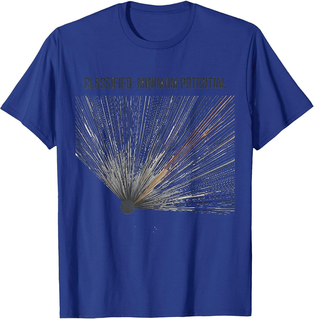 Men's Classified: Minimum Potential Funny Physics Pun Humor T-Shirt - Royal Blue