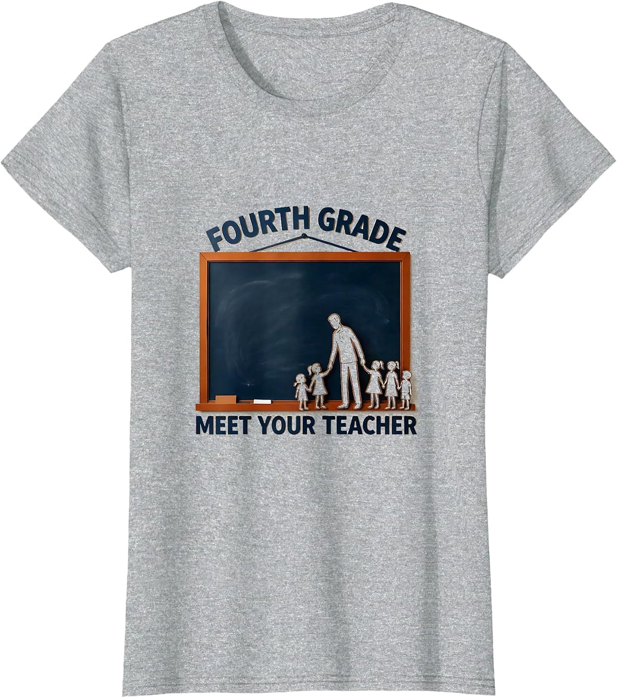 Women's Fourth Grade Meet Your Teacher Funny Teacher Team Back To T-Shirt - Heather Grey