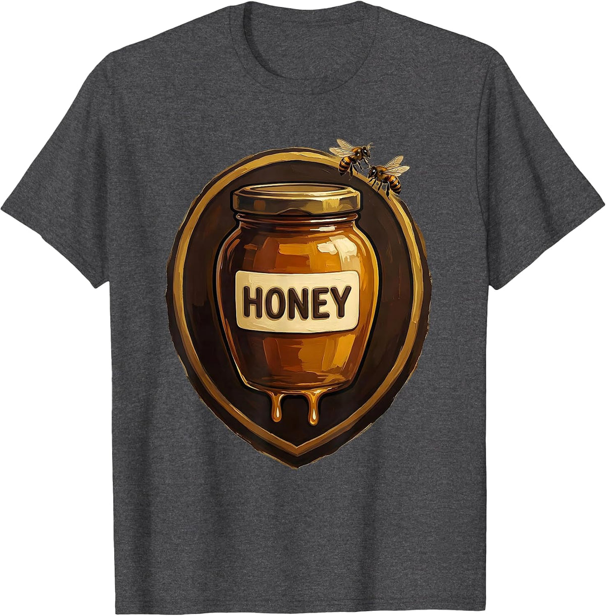 Honey Cute Honey Jar Bee Halloween Costume Matching T-Shirt - Dark Heather Grey