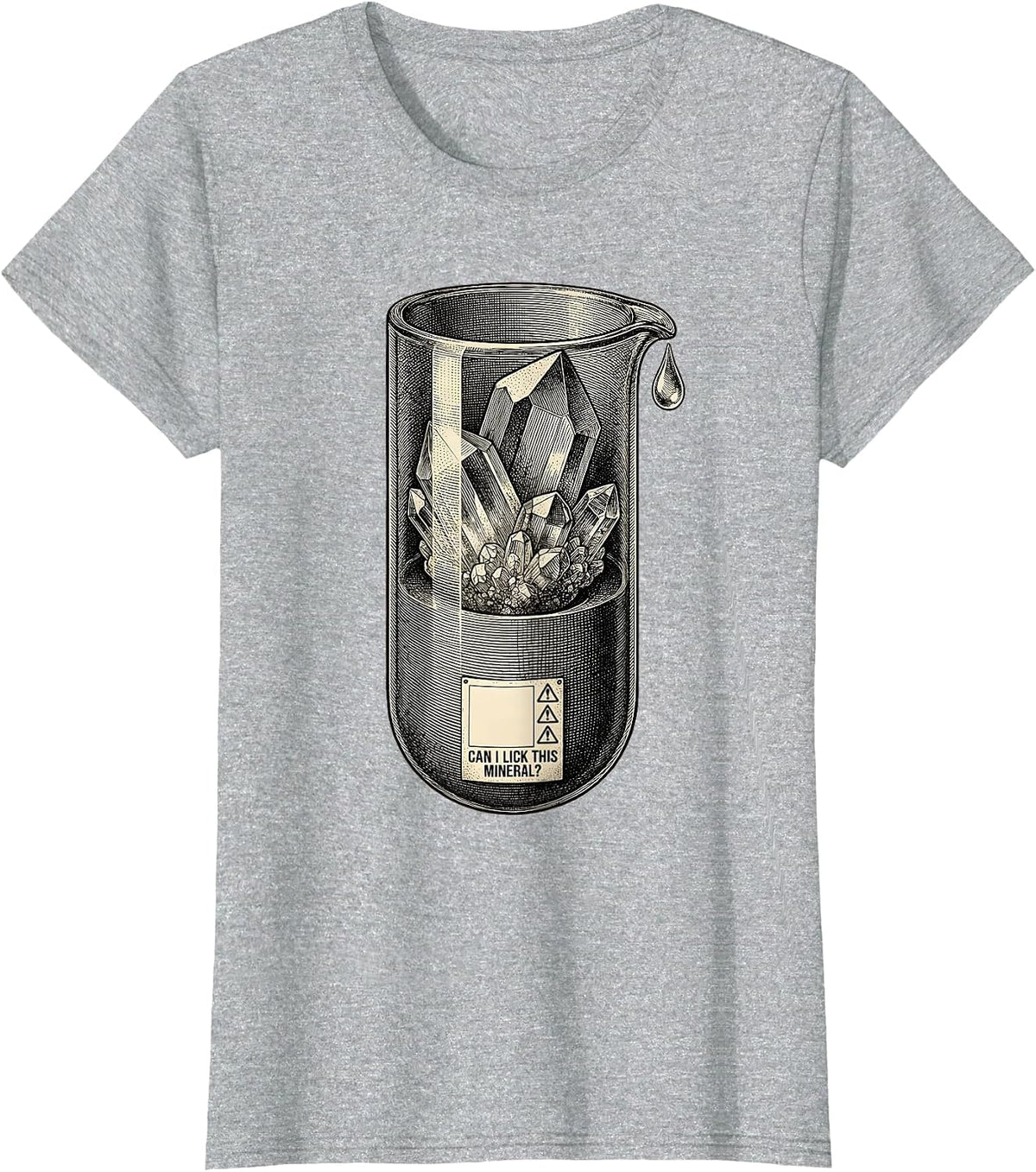 Can I Lick This Mineral Funny Periodic Table Chemistry T-Shirt - Heather Grey