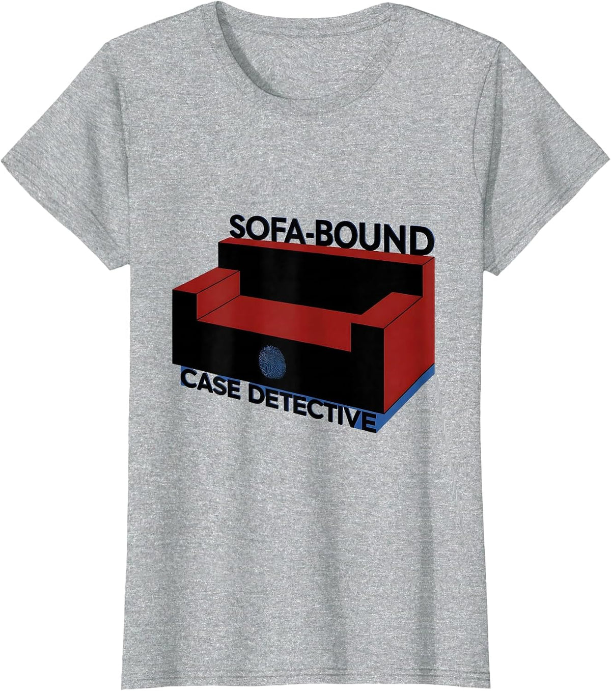Sofa-Bound Case Detective Bauhaus Modernist True Crime Fan T-Shirt - Heather Grey
