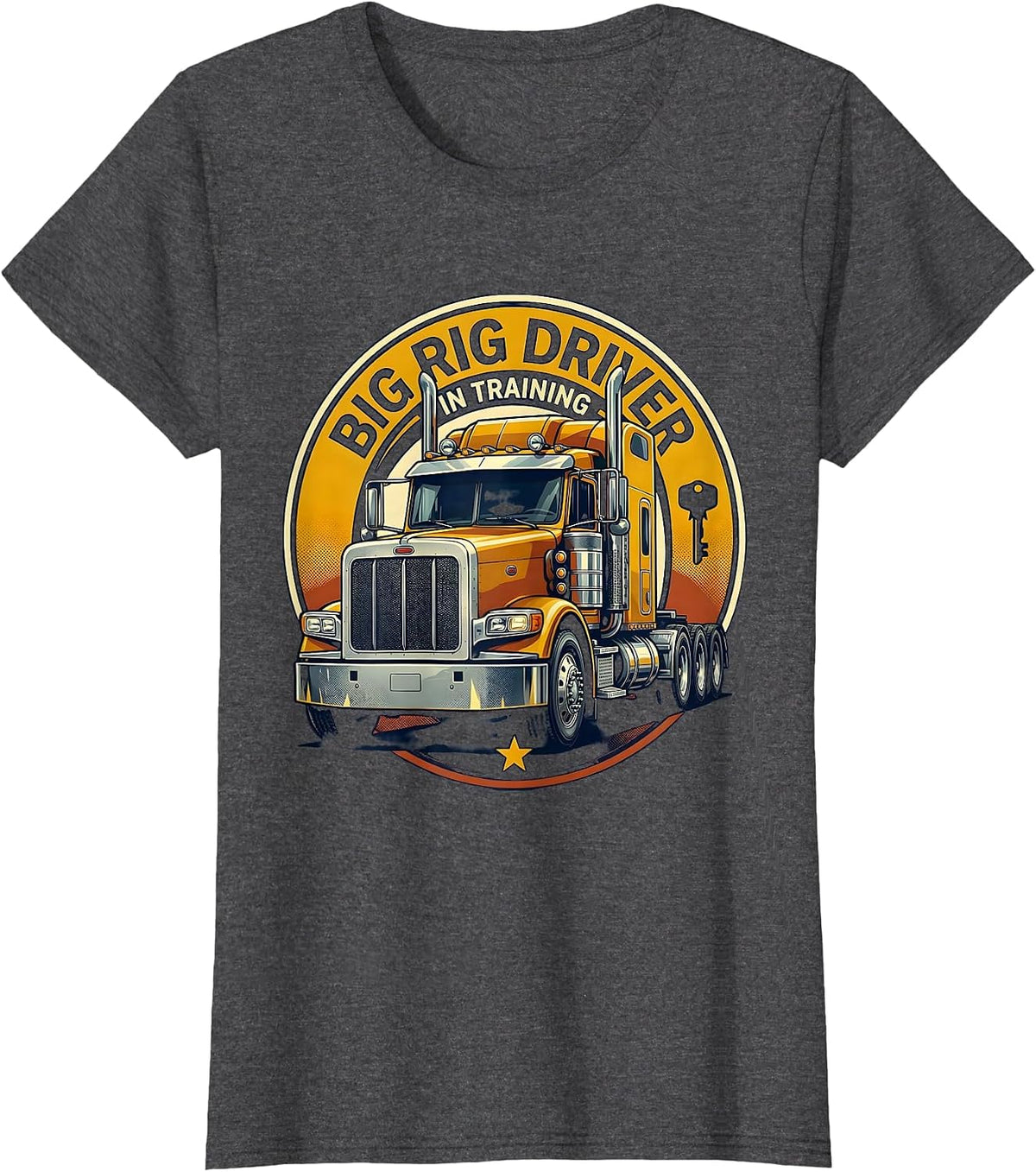 Women's Big Rig Driver In Training Funny Truck Lover Toddler Boy T-Shirt - Dark Heather Grey