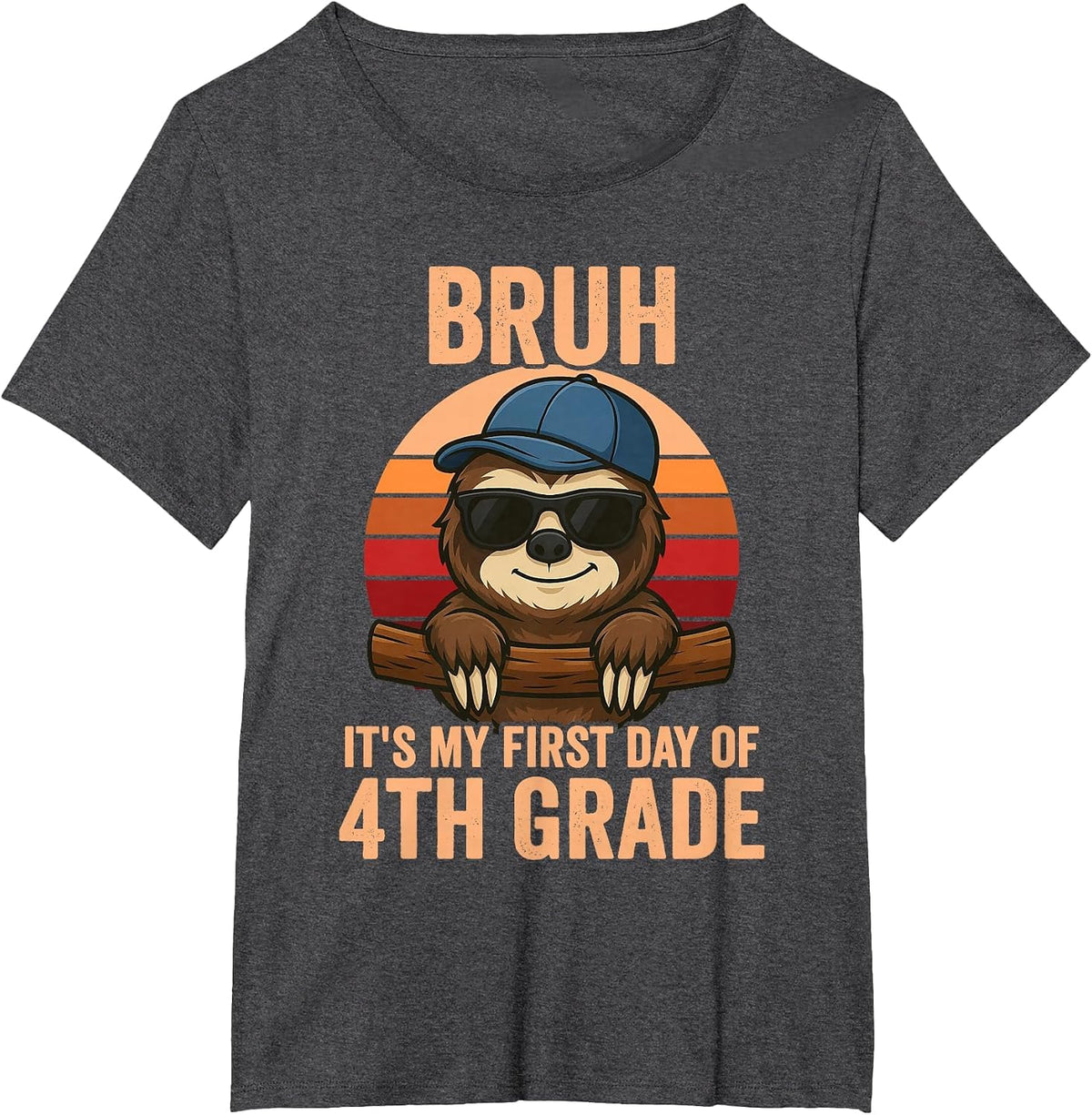 4th Grade 2026 Bruh It's My First Day of Fourth Grade T-Shirt - Dark Heather Grey
