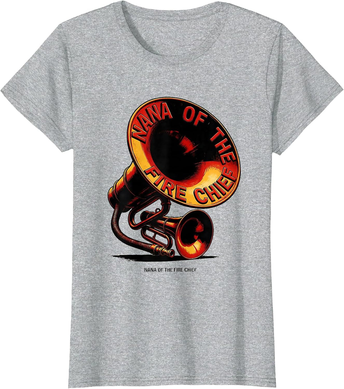 Women's Nana Of The Fire Chief Wholesome Firefighter Birthday Party T-Shirt - Heather Grey