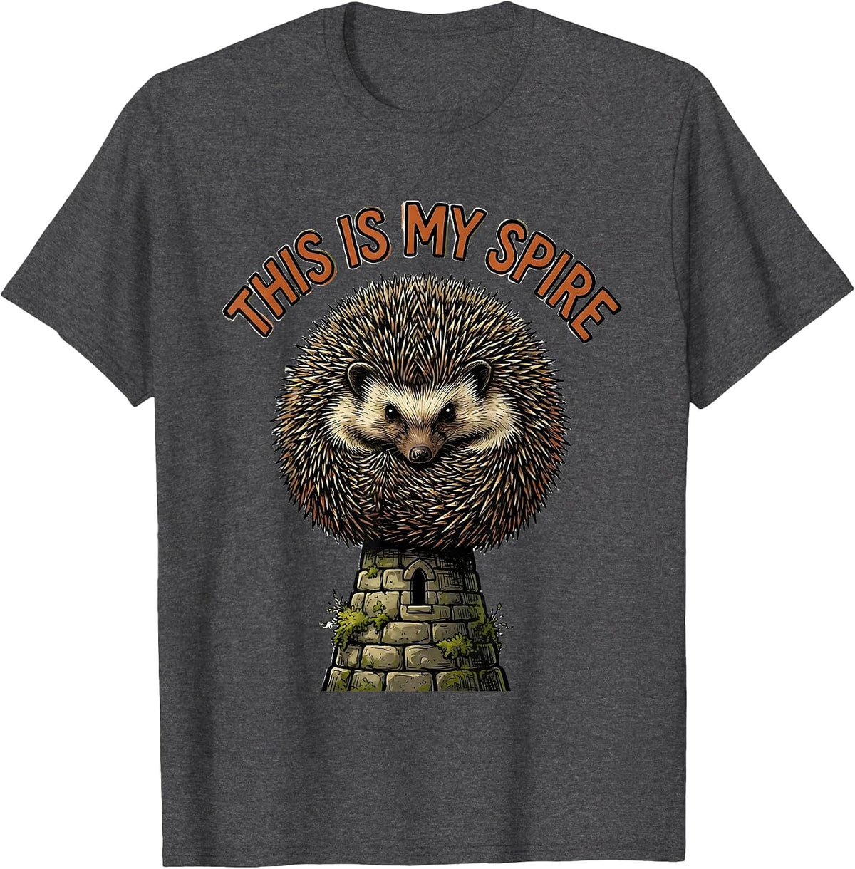 Men's This Is My Spire Quirky Hedgehog Lover Humor Kids Women T-Shirt - Dark Heather Grey