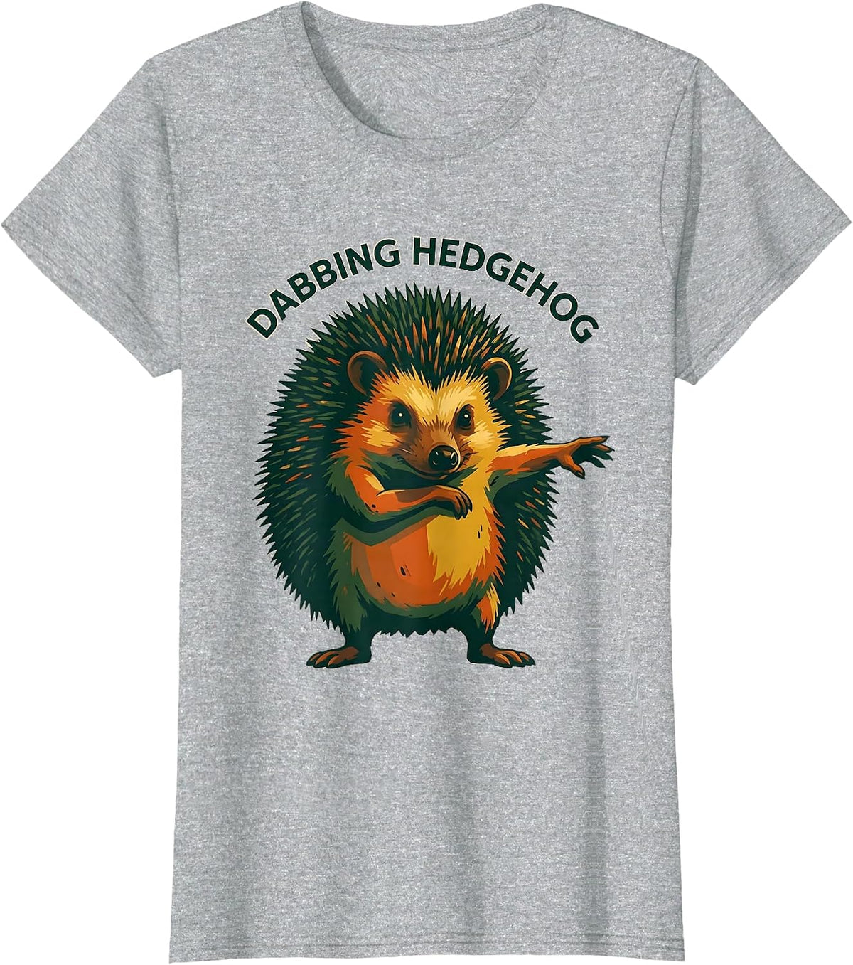 Dabbing Hedgehog Funny Animal Mascot Youth Kids Gift T-Shirt - Heather Grey