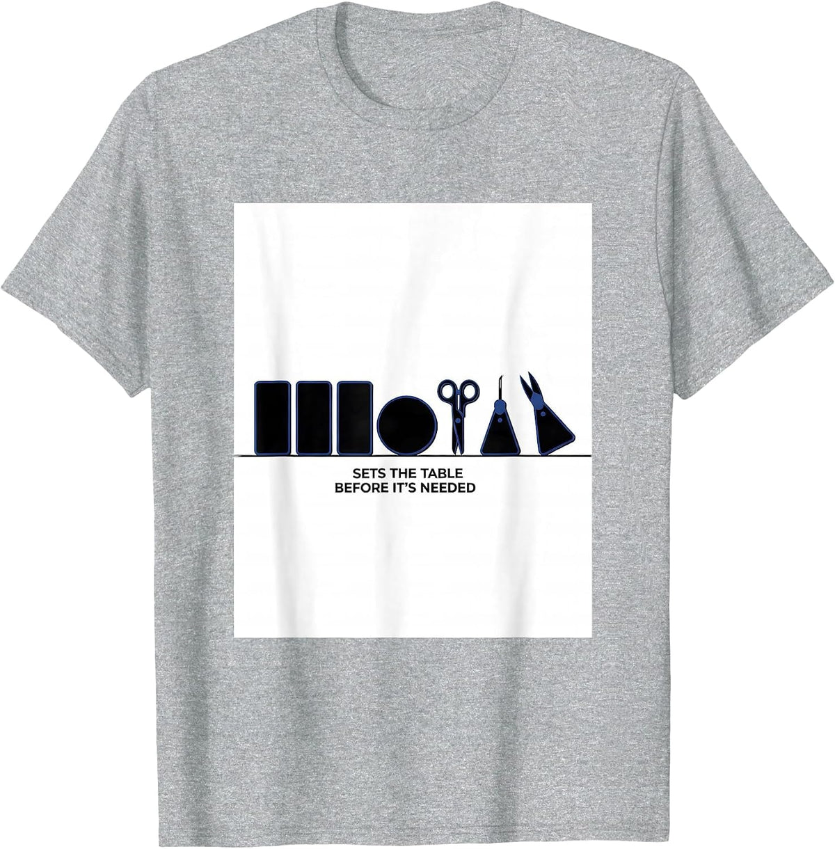 Men's Sets The Table Before It's Needed Geometric Surgical Tech T-Shirt - Heather Grey
