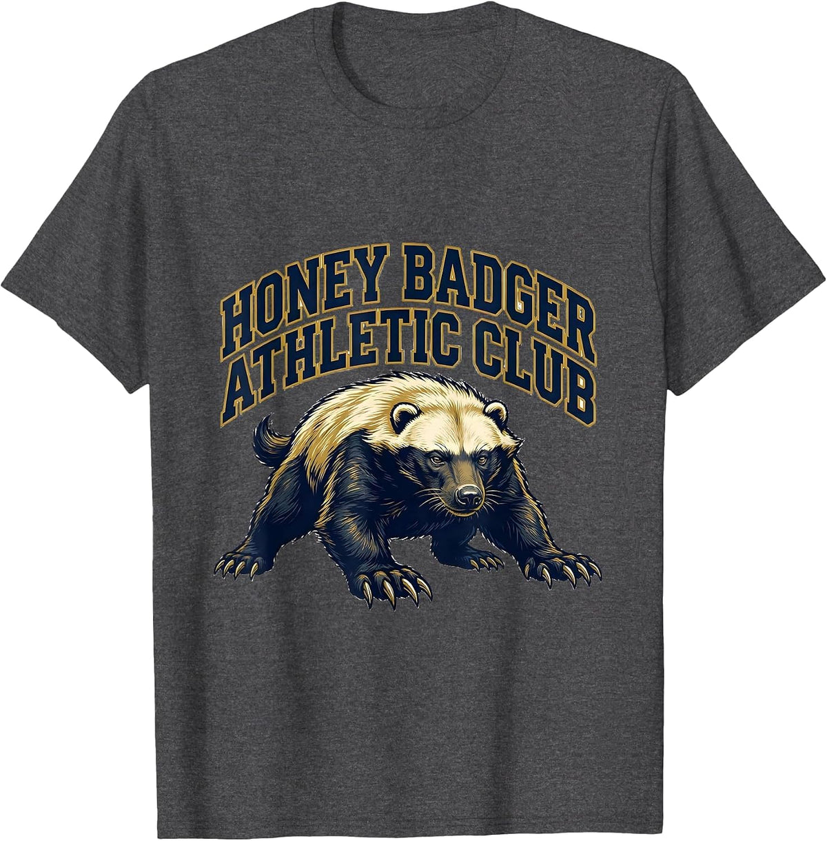 Men's Honey Badger Athletic Club Funny Wildlife Animal Lover Gift T-Shirt - Dark Heather Grey